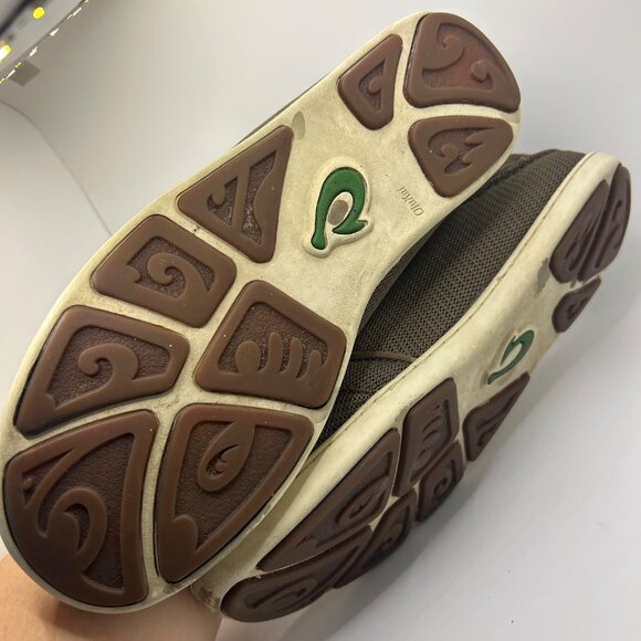 Olukai Nohea Mesh Boat‎ Shoe Slip On Heel Shoe Sneaker Loafer Grey Men’s Size 10 - Picture 7 of 9